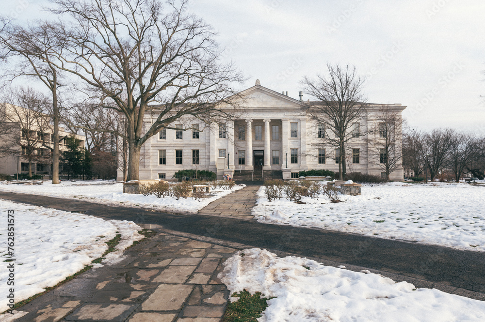 Naklejka premium American University, after snow, Winter, DC 