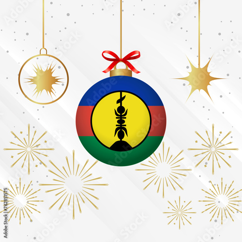 Christmas Ball Ornaments New Caledonia Flag Celebration