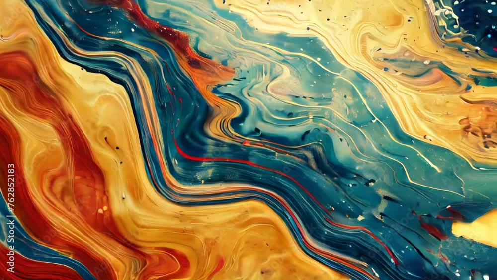 Abstract background of oil paint in yellow, blue, red and brown colors Abstract background of oil paint in yellow, blue, red and brown colors