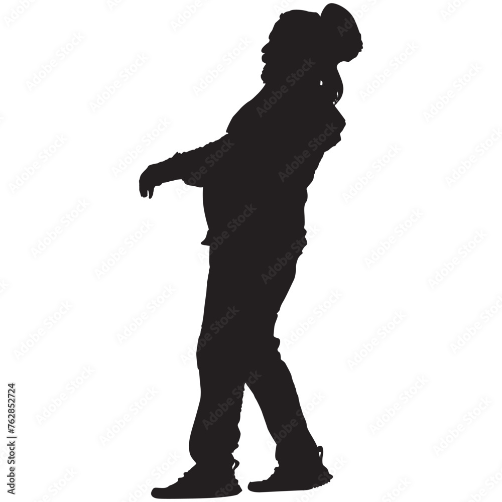 A silhouette of a person throwing a football
