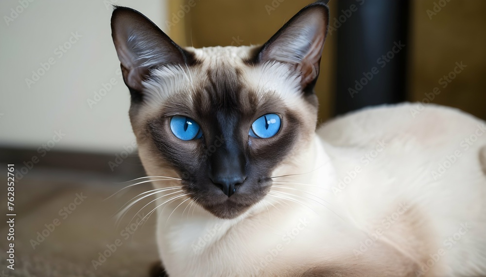 A Regal Siamese Cat With Blue Almond Shaped Eyes Upscaled 3