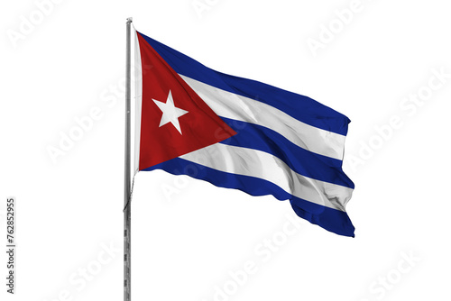 Waving Cuba country flag, isolated