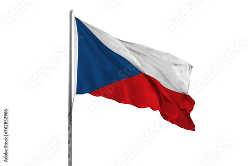 Waving Czech Republic country flag isolated