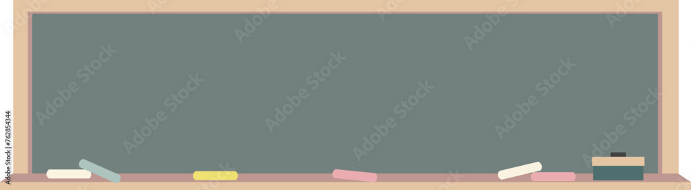 Obraz premium 何も書いてない横長な黒板のイラスト