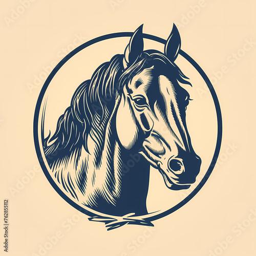 vintage horse logo illustration photo