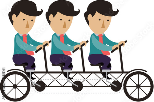 Flat design tandem bike
