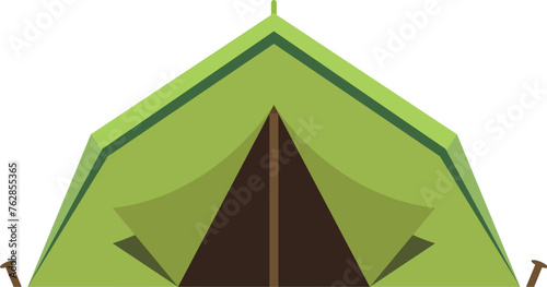 Green tent flat design