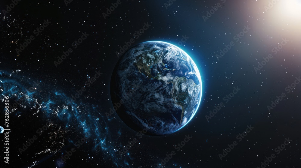 Obraz premium Close up of planet earth globe in space background.. 