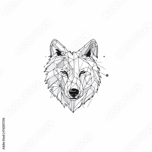 Geometric colorful wolf logo vector icon design template photo