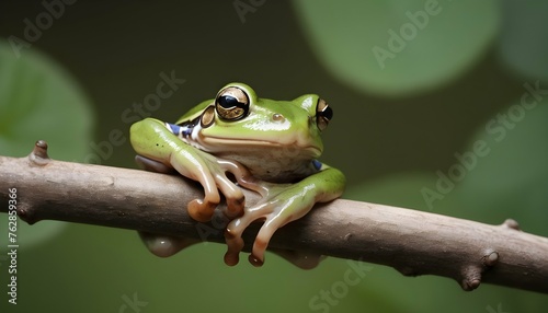 A Frog With Its Fingers Curled Around A Twig Upscaled 3