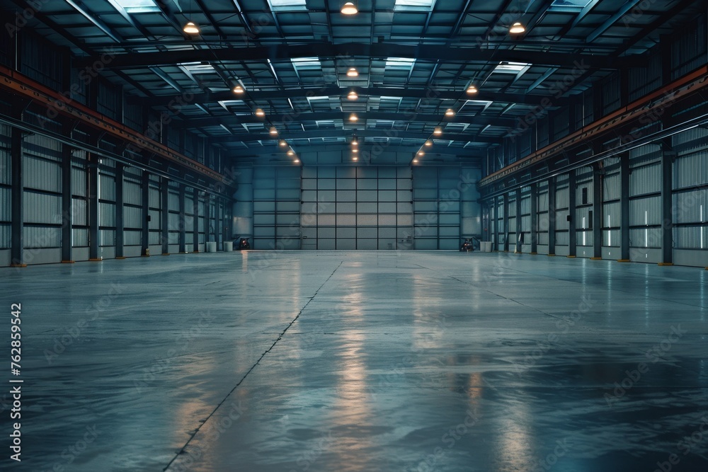Spacious and clean agricultural warehouse, empty storage space with industrial charm