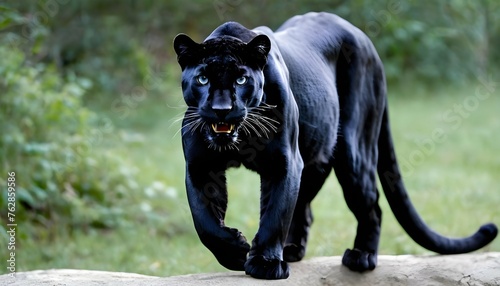 A Panther With Its Tail Held High A Sign Of Aggre Upscaled 4