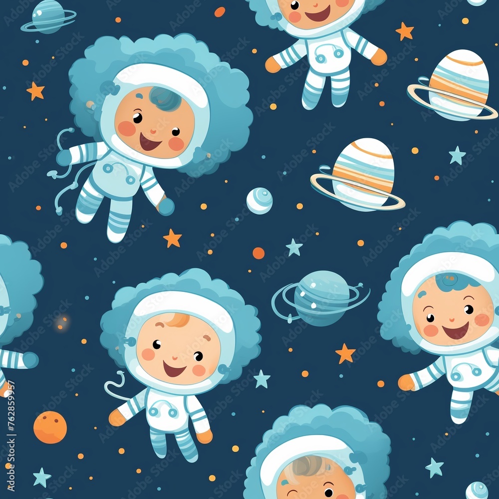 Seamless pattern featuring Lol Surprise dolls and exotic animals, for an adventurous girlish wardrobe