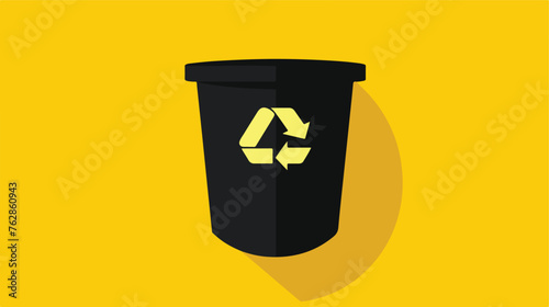 Recycle bin sign icon. Bin symbol. Circle flat