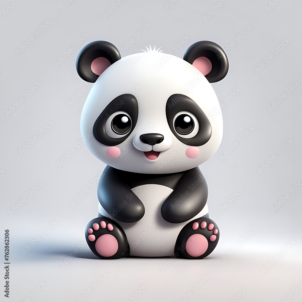 A 3D model of a cute and cuddly animal character that would appeal to children A 3D model of a cute and cuddly animal character that would appeal to children