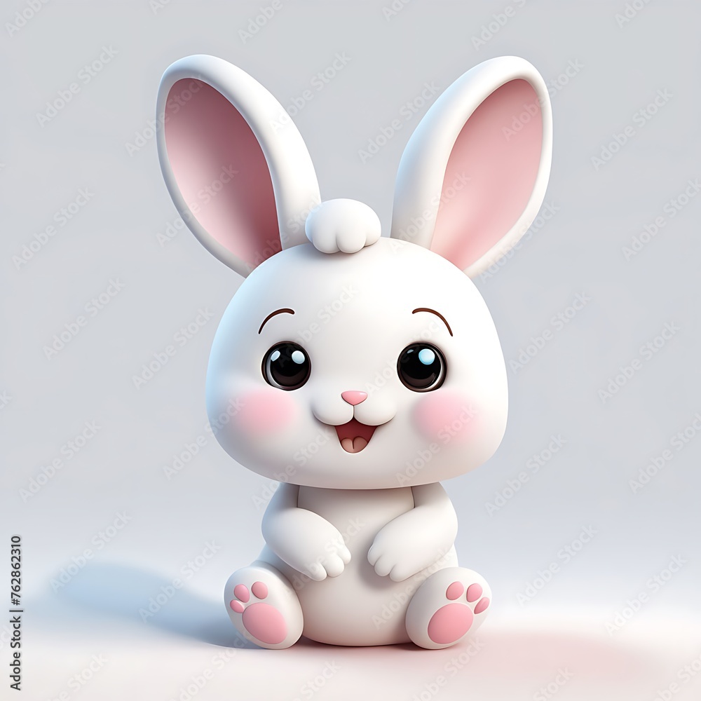 A 3D model of a cute and cuddly animal character that would appeal to children A 3D model of a cute and cuddly animal character that would appeal to children