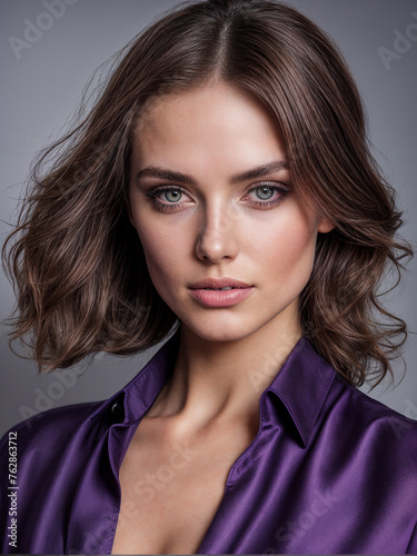 Beautiful fashion woman model in photo studio