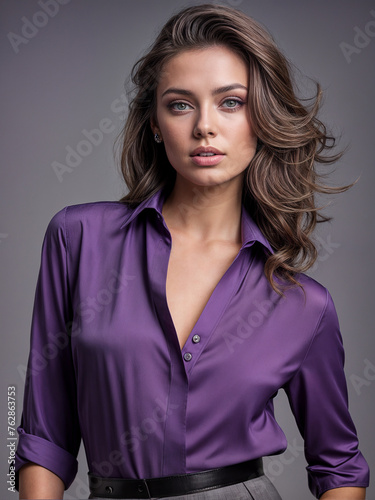 Beautiful fashion woman model in photo studio