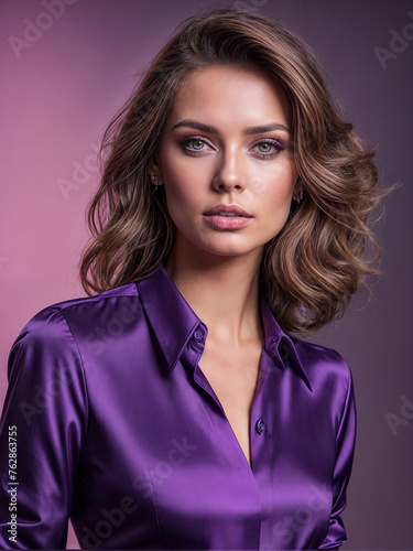 Beautiful fashion woman model in photo studio