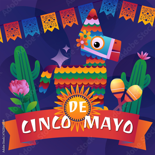Vector gradient cinco de mayo celebration illustration