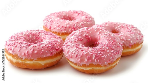 Scrumptious donuts isolated on white background for captivating food photography purposes