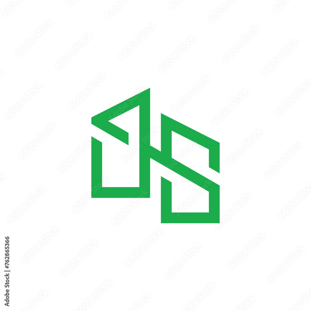 Fototapeta premium letter es linked geometric line logo vector