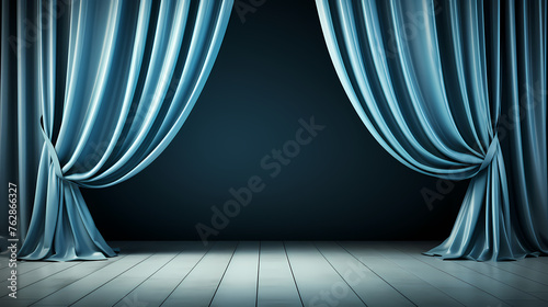 The product podium scene adopts soft light-colored tulle curtains