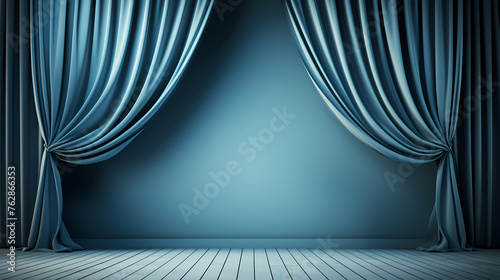 The product podium scene adopts soft light-colored tulle curtains