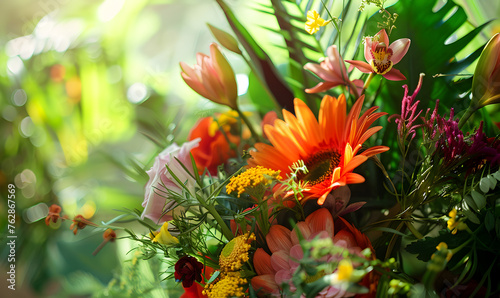 Bouquet of flowers and plants.