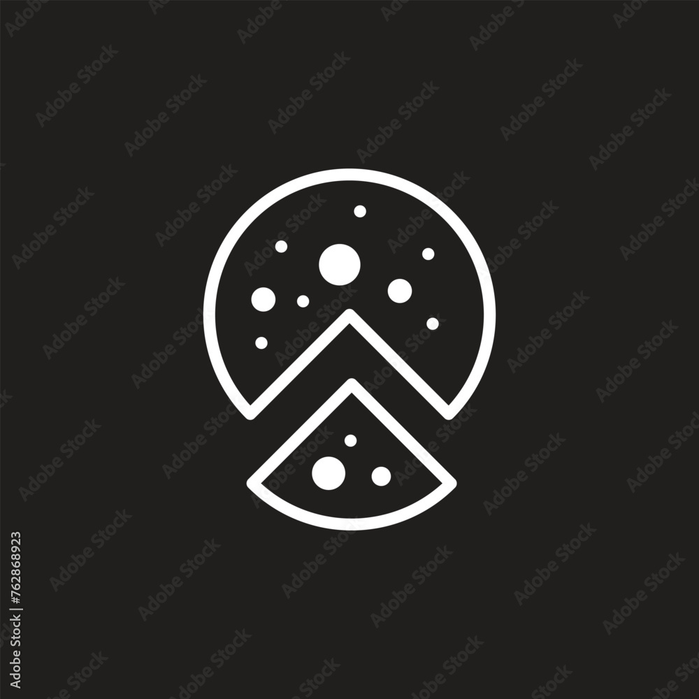 Pizza with one slice separated linear icon. Thin line illustration. Contour symbol. Vector isolated outline drawing. Editable stroke Pizza with one slice separated linear icon. Thin line illustration. Contour symbol. Vector isolated outline drawing. Editable stroke