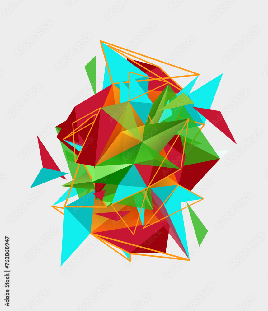 Triangle mosaic composition geometric abstract background, dynamic and structured visual experience