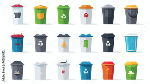 Trash icon set. trash can icon. delete icon vector.