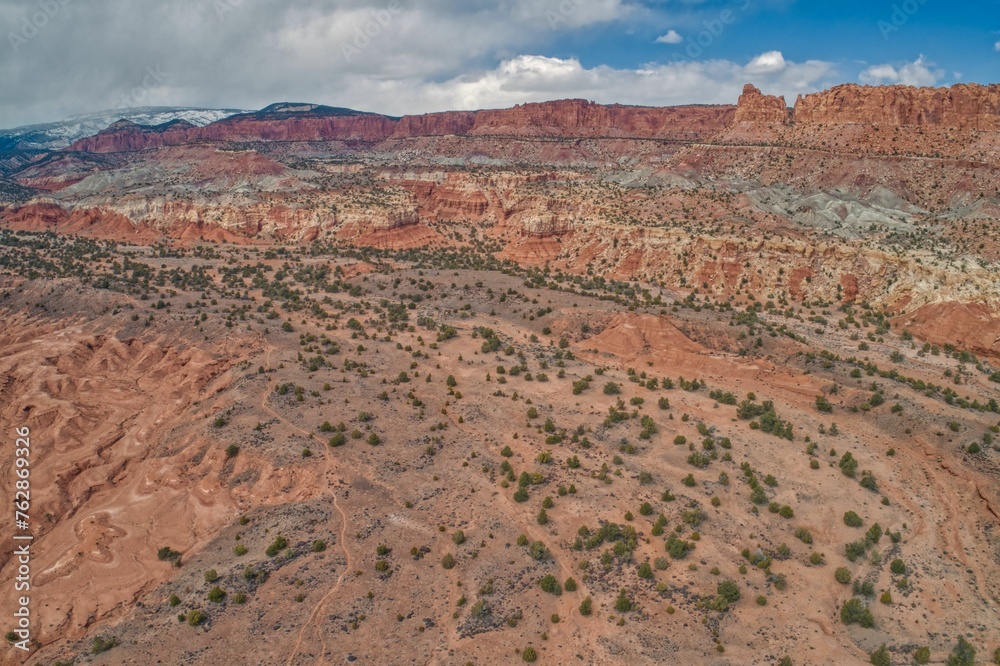 Aerial View of Desert Wilderness in the State of Utah