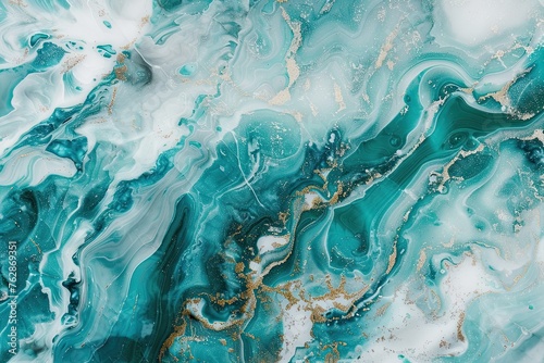  closeup of mixed turquoise and white abstract marble texture