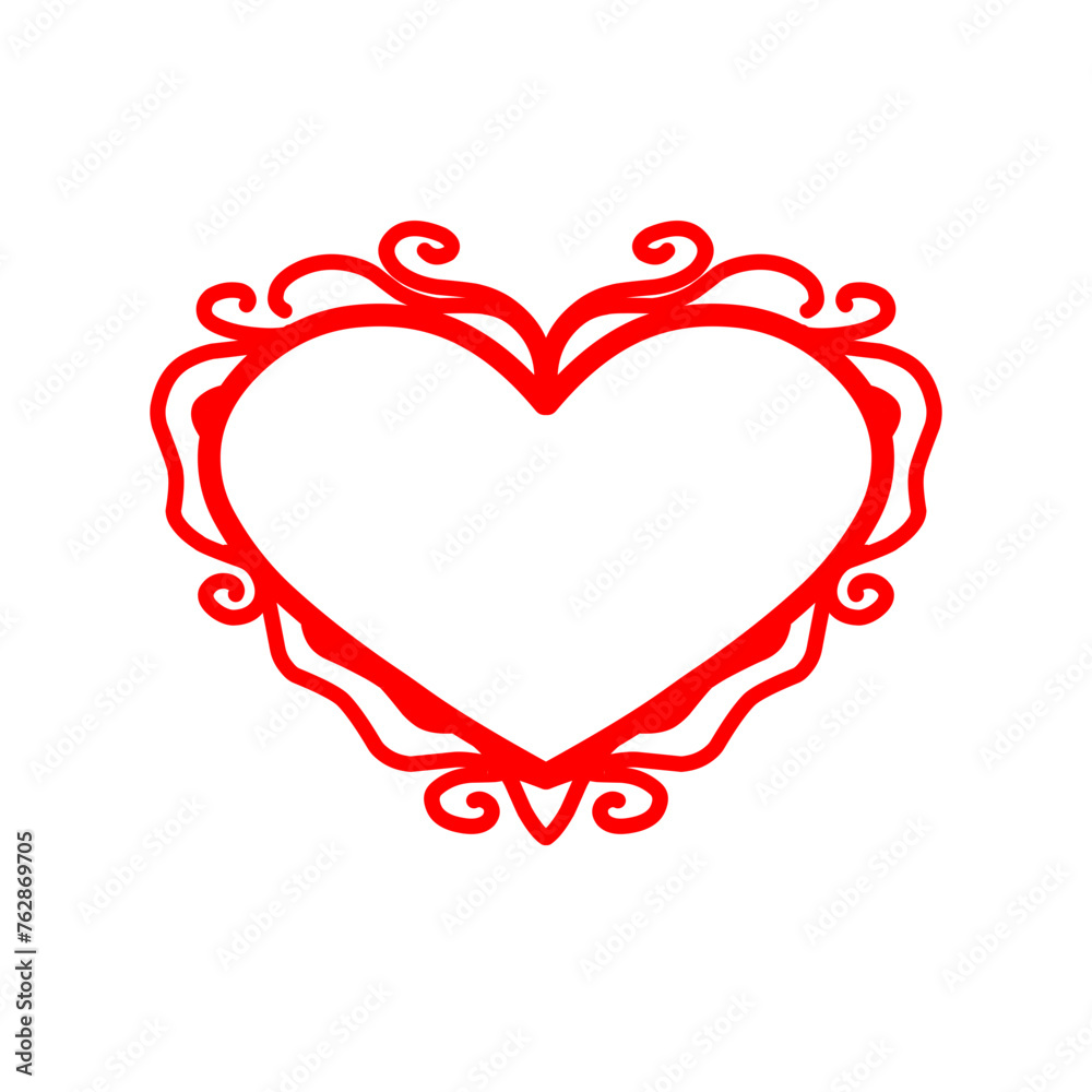 Love Heart Icon Hand Drawn Illustration 