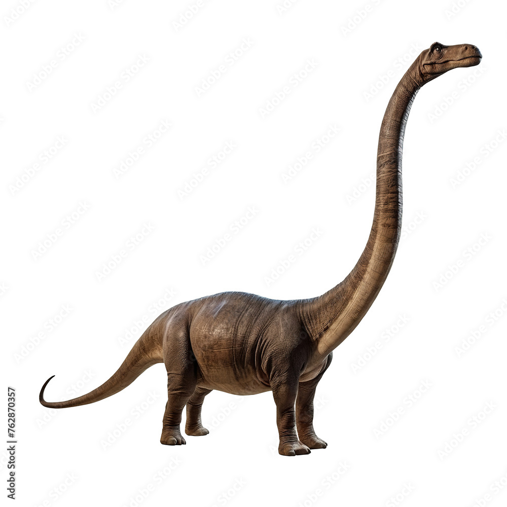 Obraz premium Brachiosaurus, Diplodocus, Brontosaurus dinosaur on transparent background Generative AI