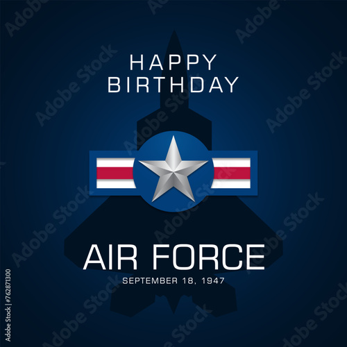 US Air Force Birthday September 18th Background Vector Illustration