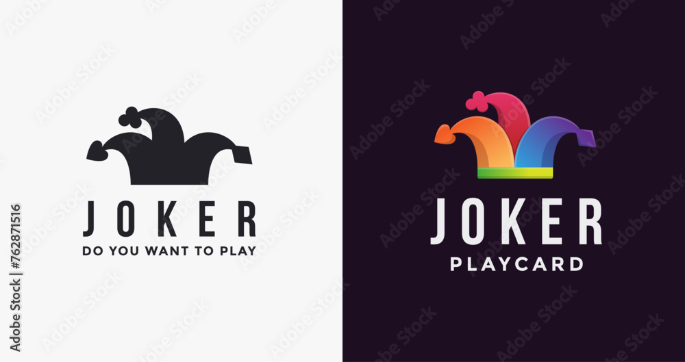 Abstract joker, jester hat logo icon vector template
