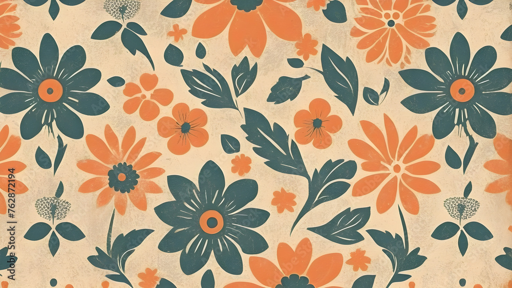 floral leaf vintage design pattern wallpaper