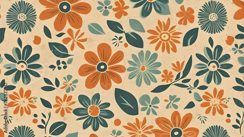 floral leaf vintage design pattern wallpaper