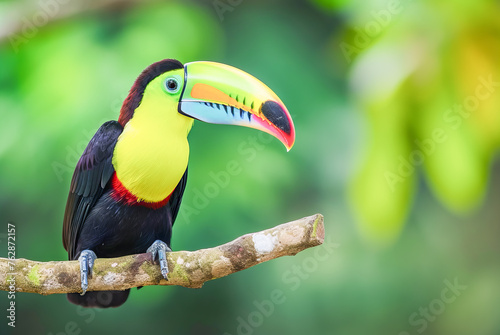 Rainbow-billed Toucan Ramphastos sulfuratus, World Wildlife Day, March, animal concept, generative ai