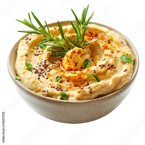 Hummus, transparent background, isolated image, generative AI
