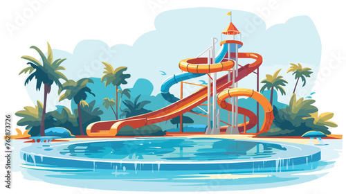 Water Park Icon Swimming Pool isolated on white bac