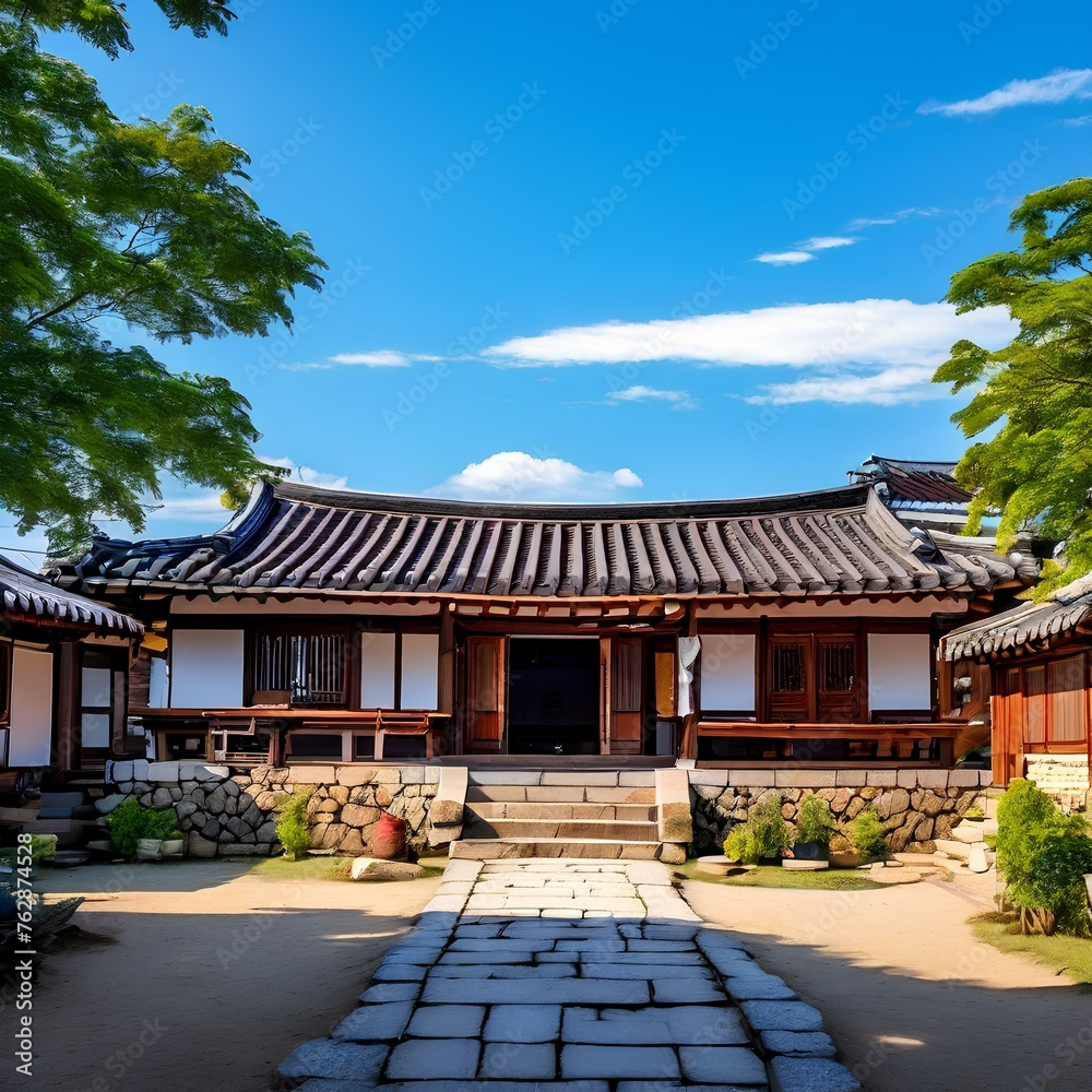 Traditional oriental house, elegant and stylish house