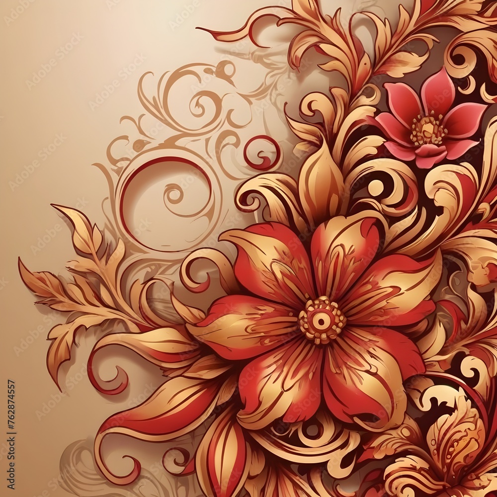 Ornamental floral pattern design Ornamental floral pattern design