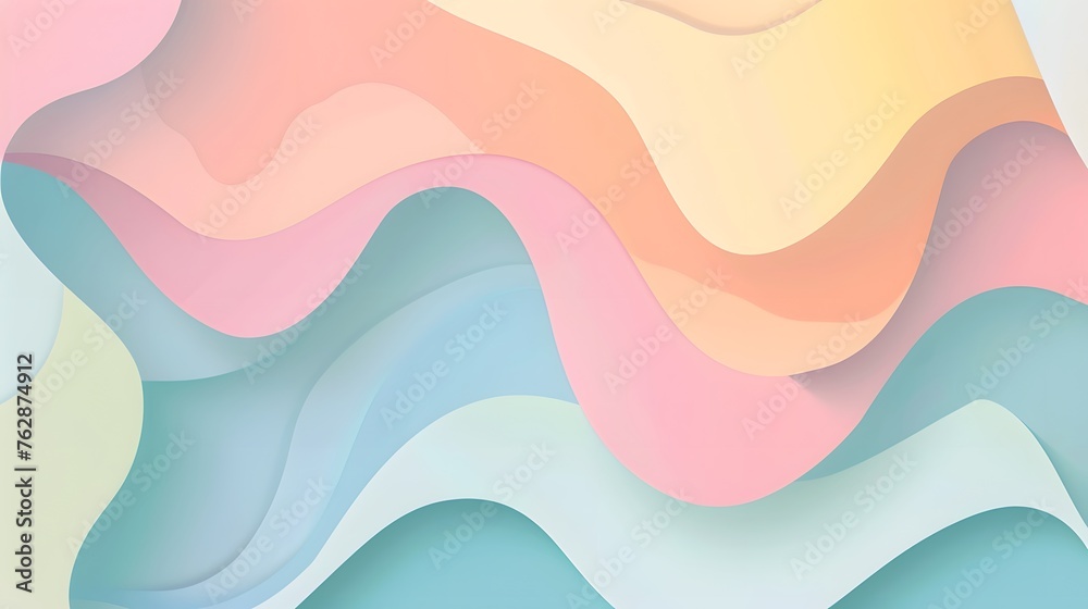 Abstract Pastel Waves Wallpaper: Modern Aesthetic Design with Soft Colors and Elegant Curves for Desktop and Mobile Backgrounds