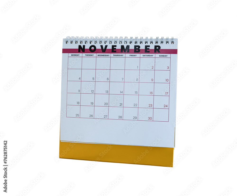 November 2024 calendar. Page of the annual a desk calendar isolated on transparent background. PNG File November 2024 calendar. Page of the annual a desk calendar isolated on transparent background. PNG File