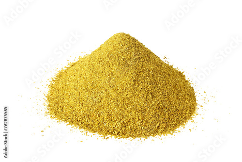  heap of Coriander Seeds powder also known in india as Dhana or dhaniya powder,isolated in cutout transparent background,png format,top view