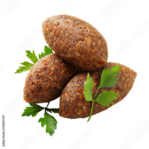 Kibbeh, transparent background, isolated image, generative AI