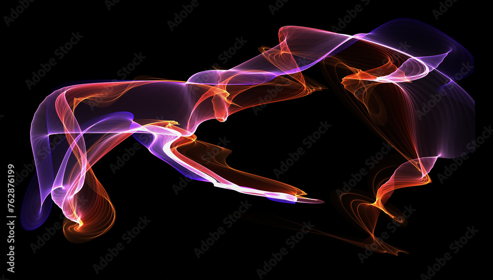 Naklejka premium Luminous magic neon wave, abstract light effect illustration. Futuristic light effect . Stripes bright sparkling background.